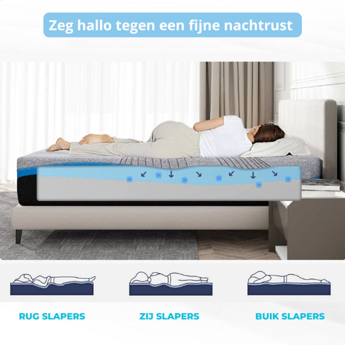 Maan matras 140x200 aanpasbaar