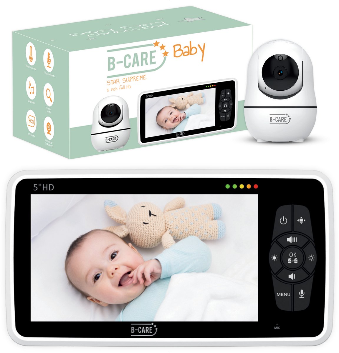 B-Care babyfoon met 5 inch scherm