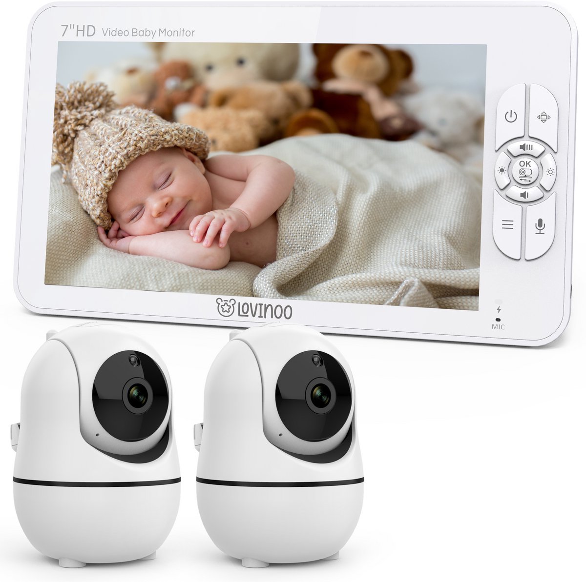 Lovinoo Babyfoon met 2 Camera's 7 inch