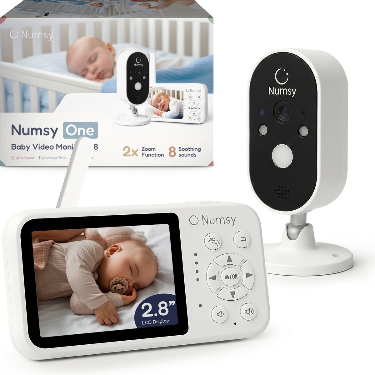 Numsy One babyfoon met 2,8 inch scherm