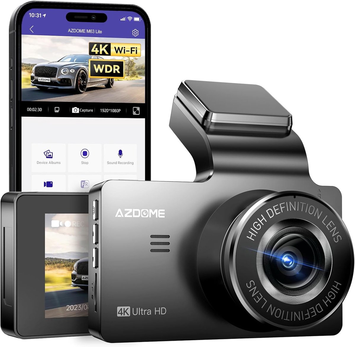 AZDome M63 Lite True 4K wifi dashcam