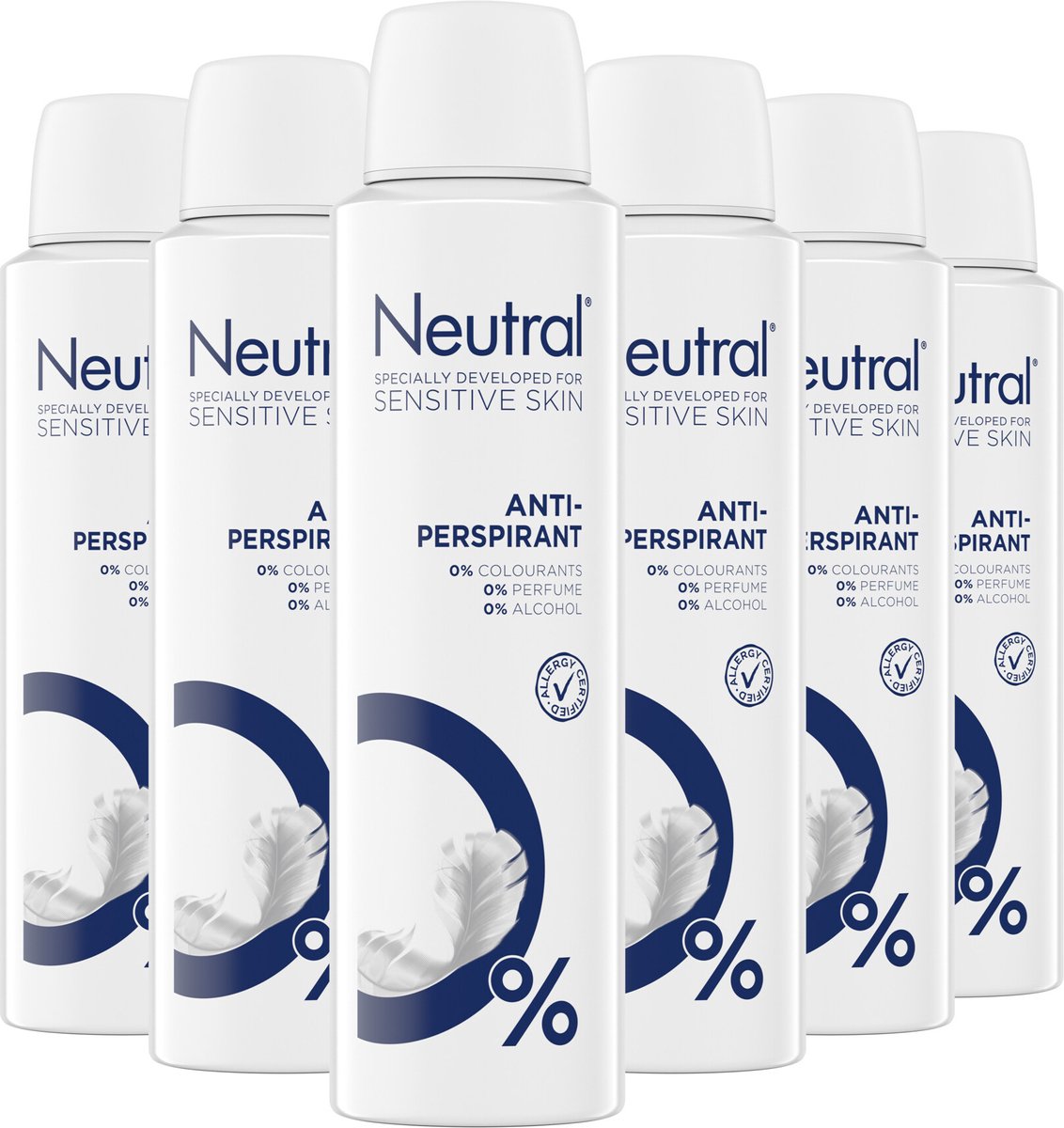 Neutral parfumvrije anti-transpirant deodorant spray