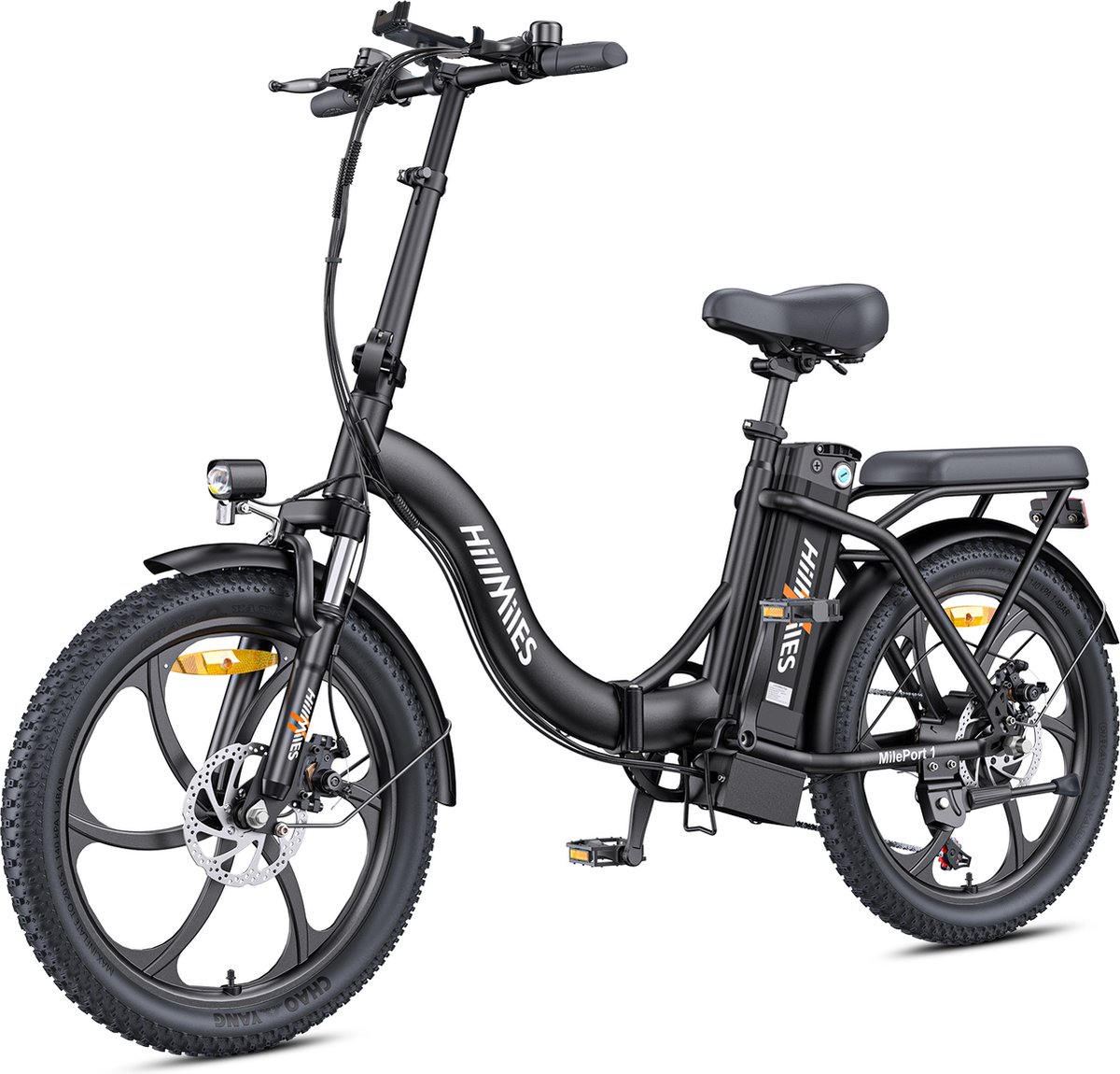 Hillmiles Mileport 1 elektrische vouwfiets zwart