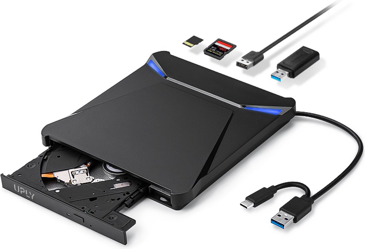 Uply externe dvd speler met kaartlezer