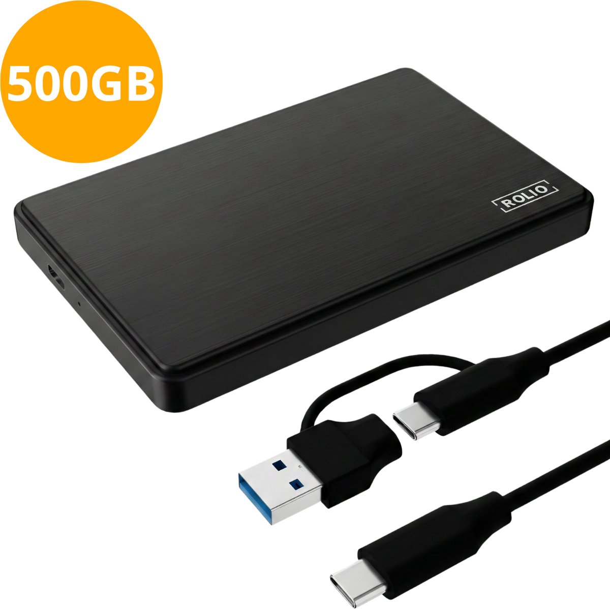 Rolio 500GB externe harde schijf met USB-C