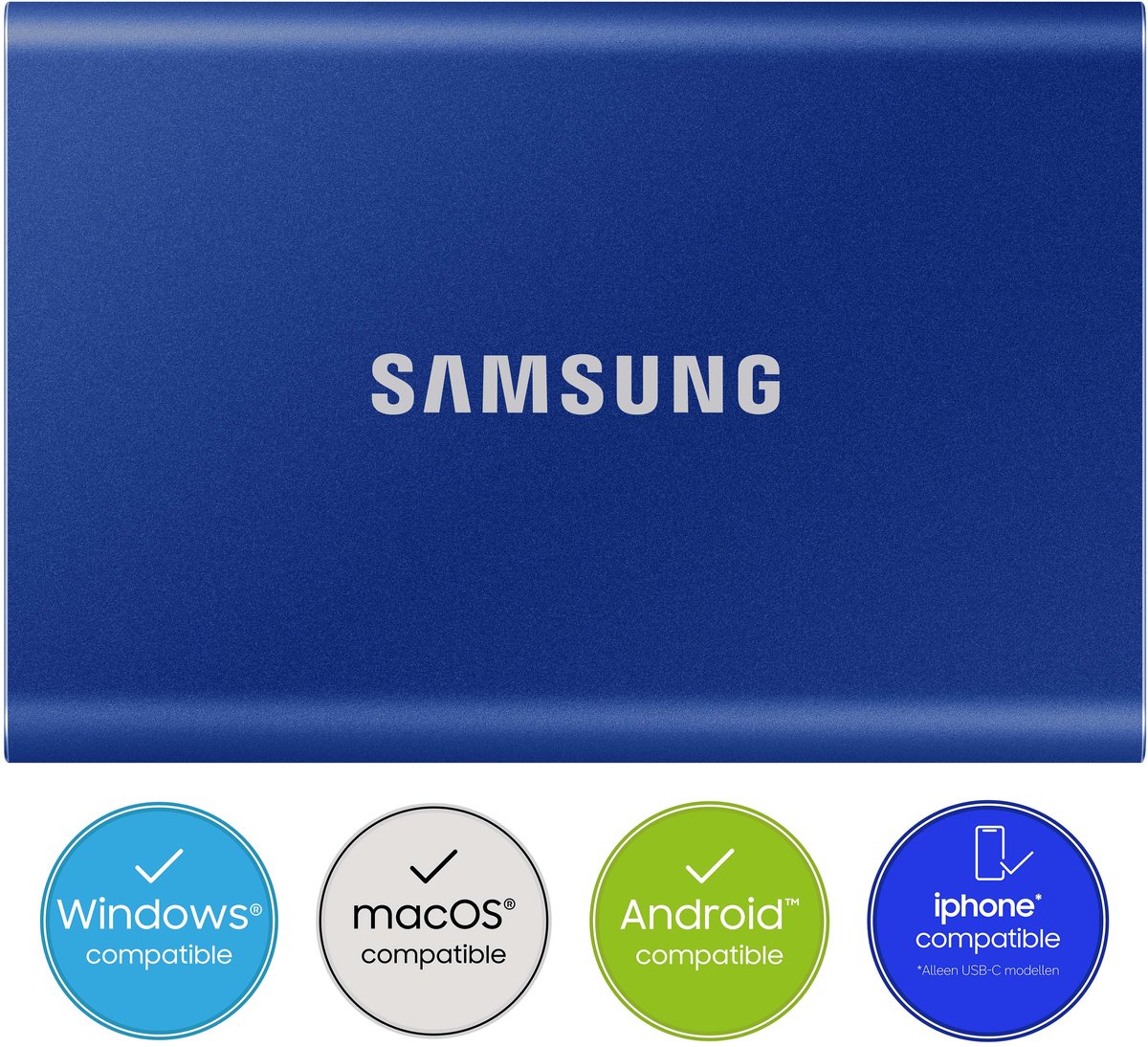 Samsung Portable T7 1TB blauw