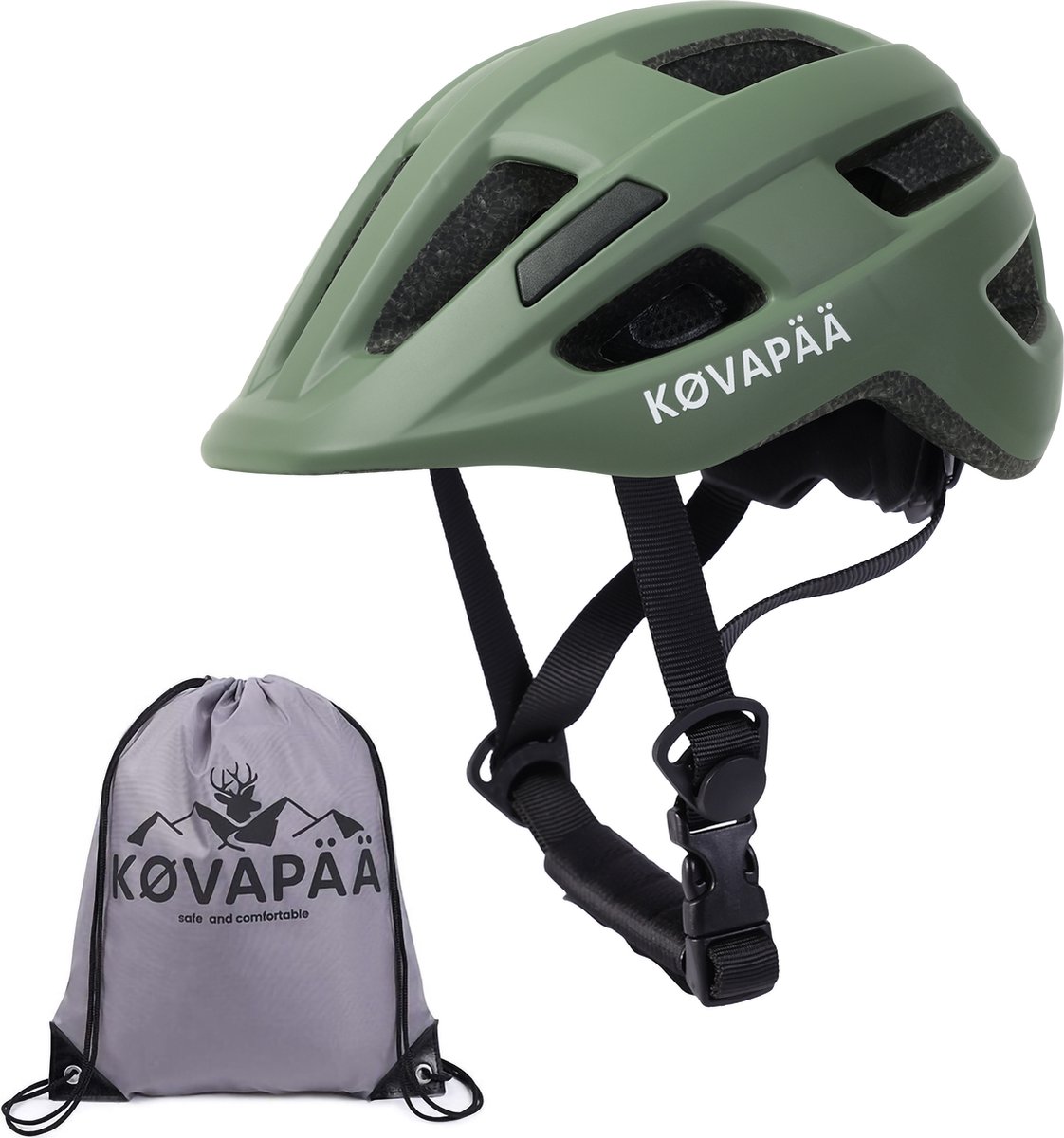 Kovapaa Lappi kinderfietshelm mat groen