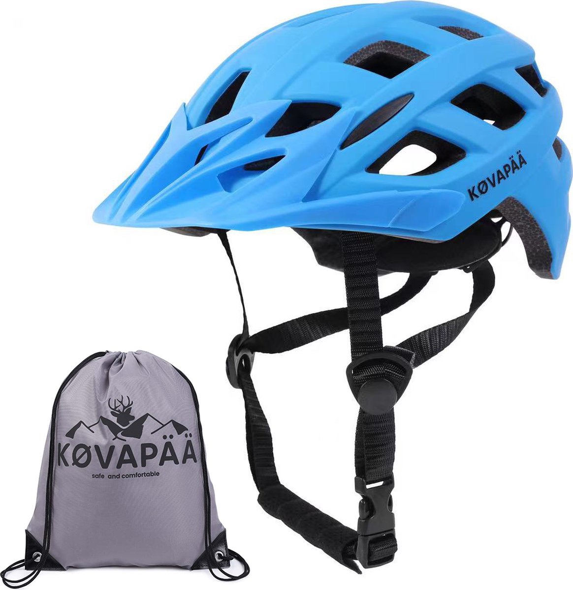 Kovapaa Tolva fietshelm blauw met vizier