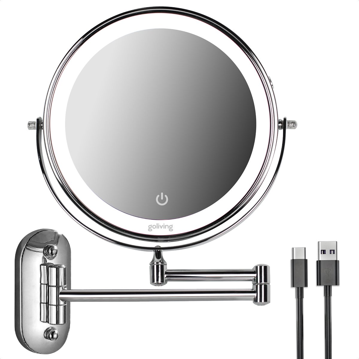 Goliving dubbelzijdige make-up spiegel met verlichting