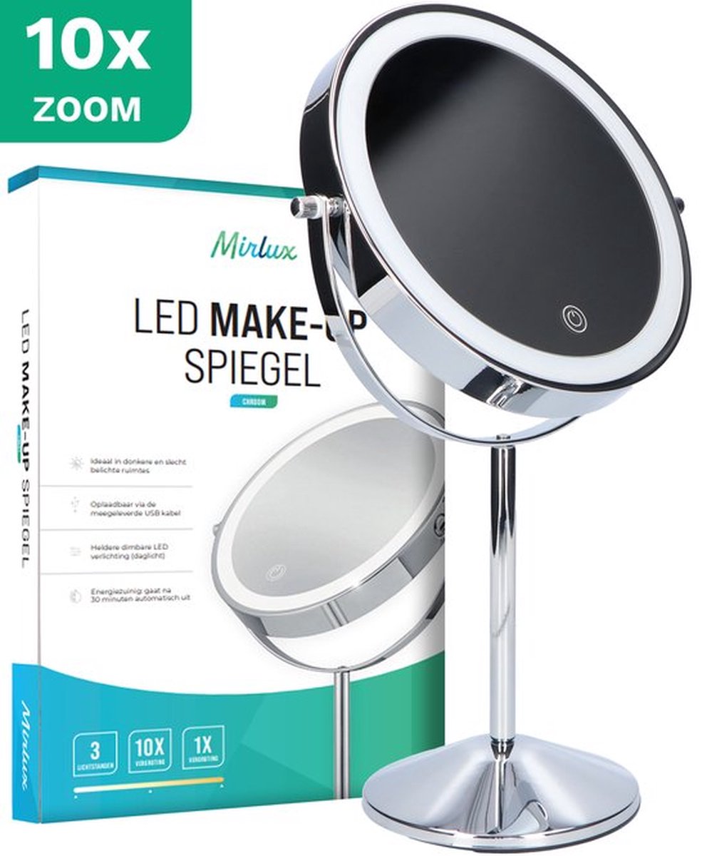Mirlux Make-up Spiegel met LED 10x vergroting
