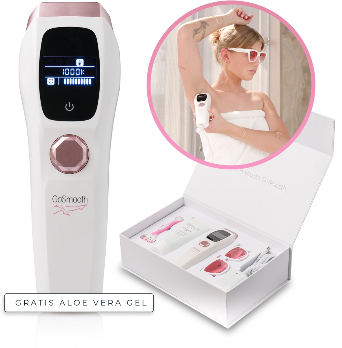 GoSmooth IPL Pro ontharingsapparaat met 10 standen