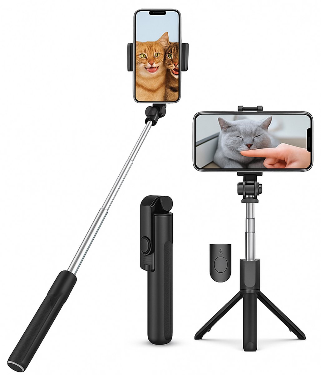 ElQing 3-in-1 selfiestick met tripod