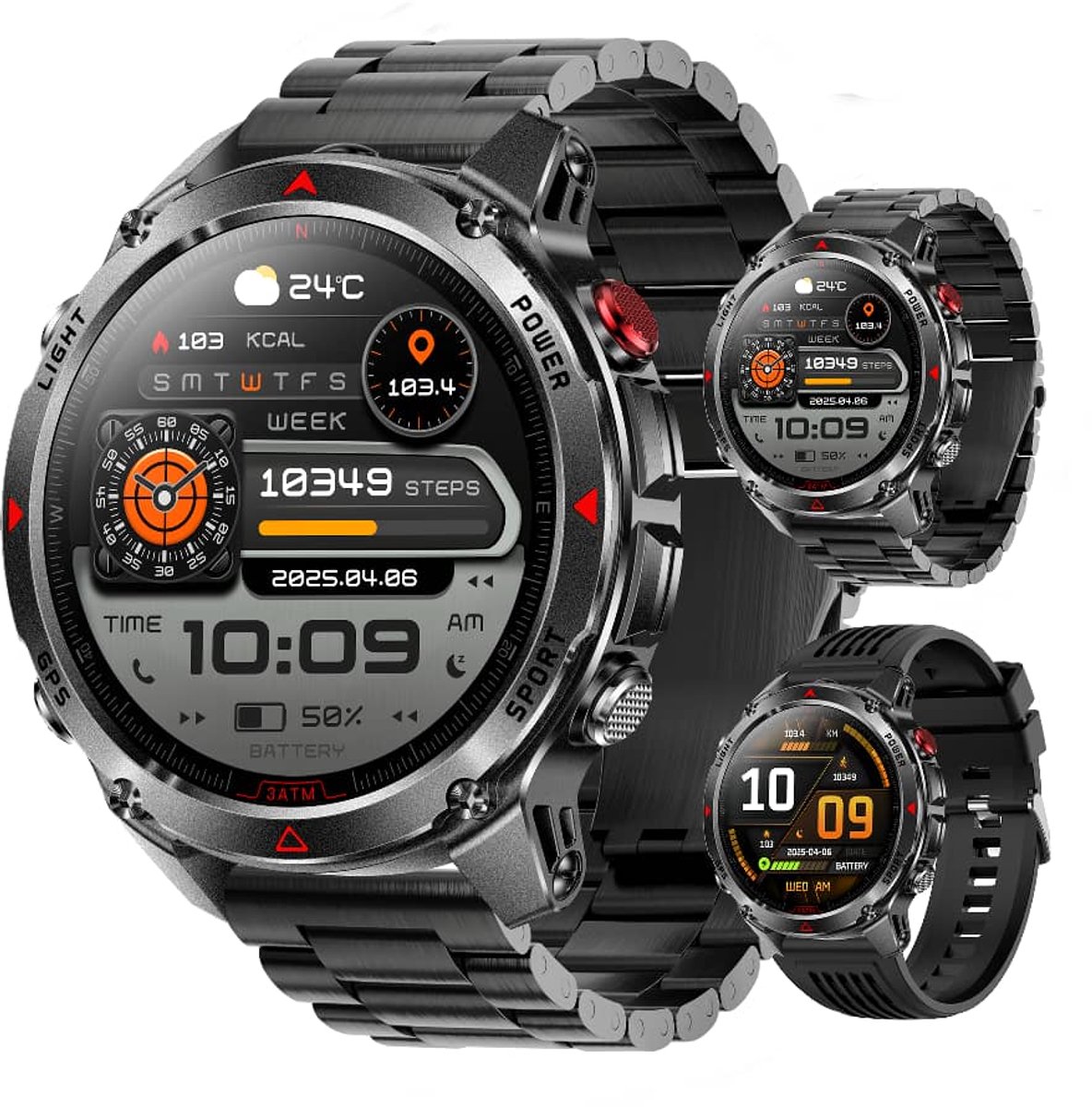 Golden Sound GPS Smartwatch heren 1,46 inch AMOLED