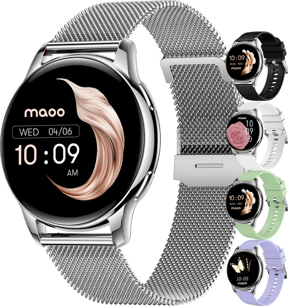 Maoo Ventura smartwatch dames wit en zilver