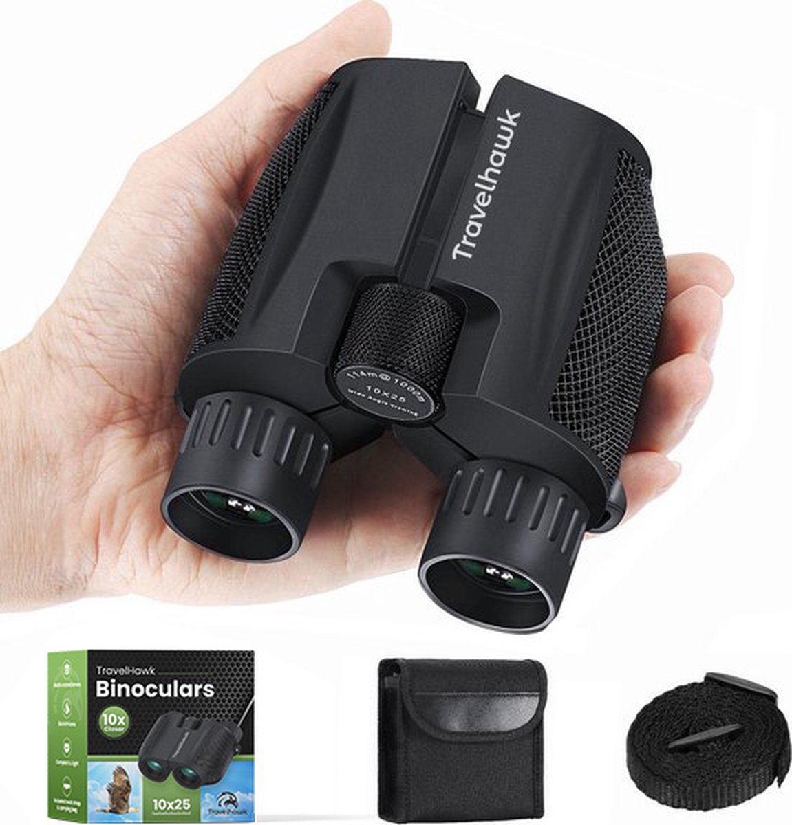 TravelHawk Verrekijker 10x25 BAK4