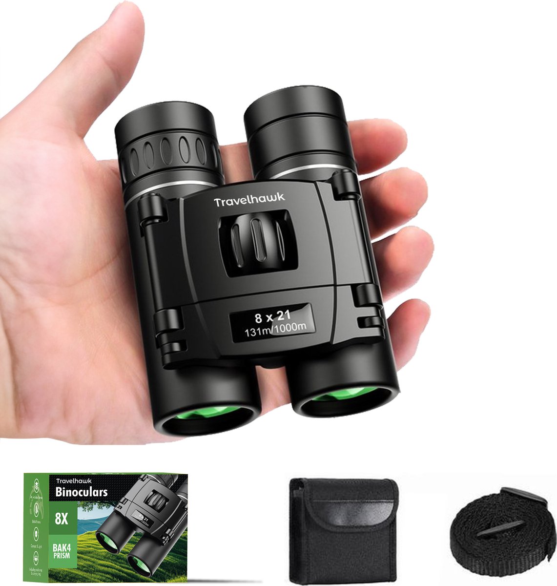 TravelHawk Verrekijker 8x21 BAK4