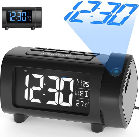 YUCONN wekkerradio met projectie