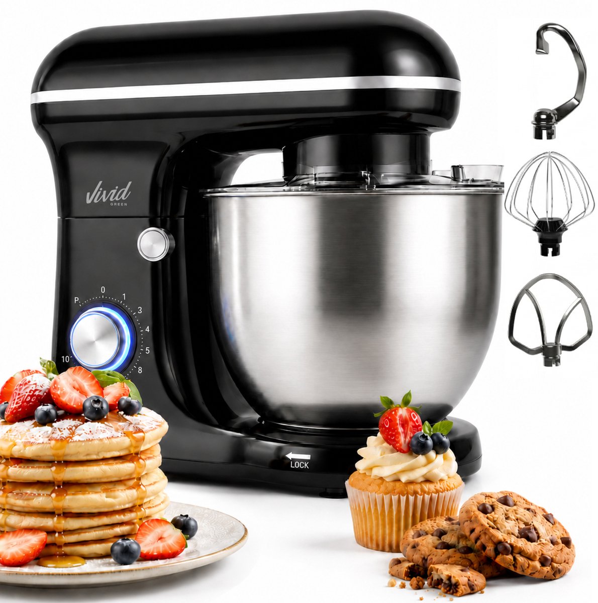 Vivid Green 1500W Keukenmachine 5L