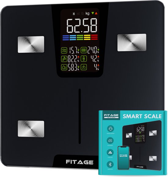 Fitage LED weegschaal 17x lichaamsanalyse