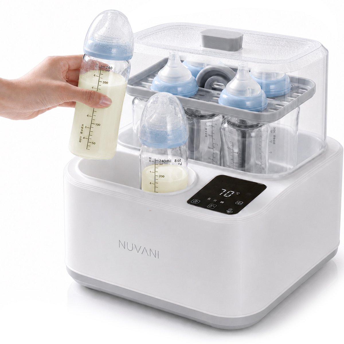 Nuvani 8-in-1 flessensterilisator met droogfunctie