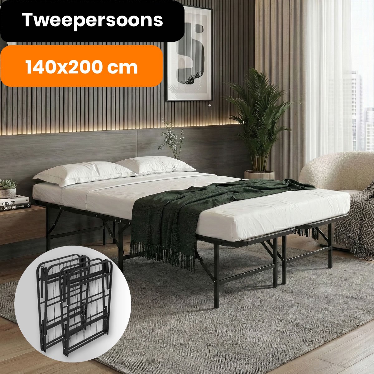 AirSleeperz Joost Basic 140x200 tweepersoons vouwbed