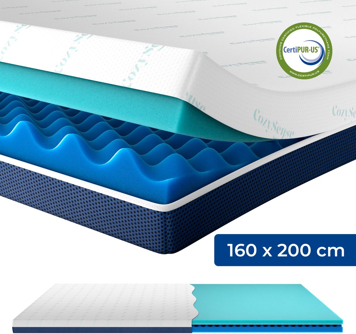 CozySense DualFeel Topper 160x200 cm
